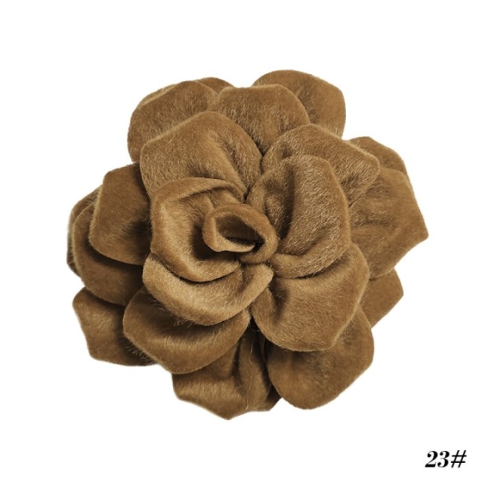 Spilla-Fermaglio 2 in 1 Fior Tessuto Caramel