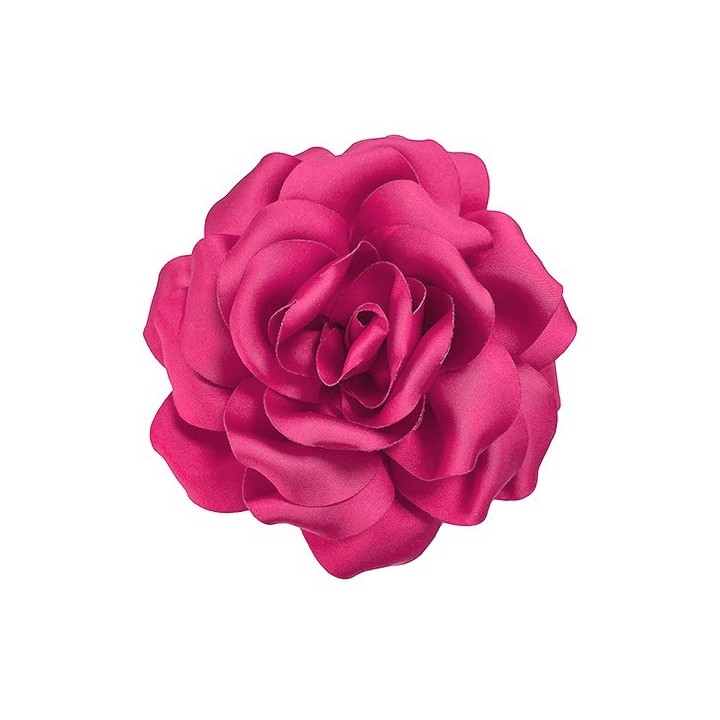 2 in 1 Spilla-Fermaglio Fior Tessuto Fucsia