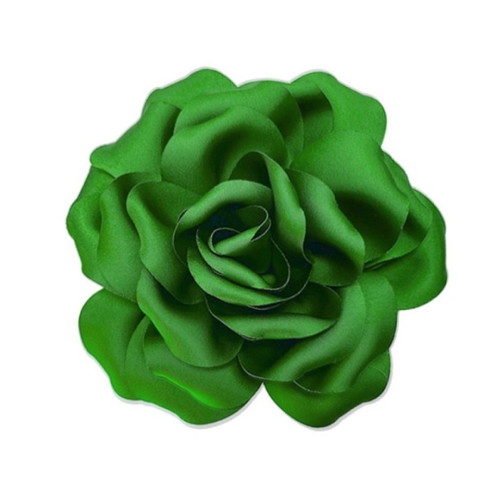 2 in 1 Spilla-Fermaglio Fior Tessuto Verde