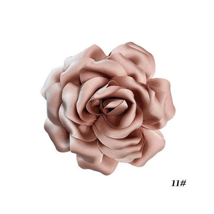 2 in 1 Spilla-Fermaglio Fior Tessuto Rosa Antico