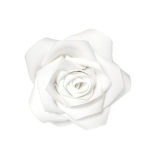 2 in 1 Spilla-Fermaglio Rosa Bianca Tessuta