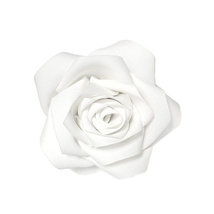 2 in 1 Spilla-Fermaglio Rosa Bianca Tessuta