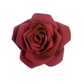 2 in 1 Spilla-Fermaglio Rosa Rossa Tessuta