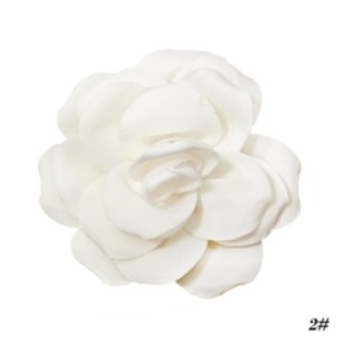2 in 1 Spilla-Fermaglio Camelia Bianca Tessuta