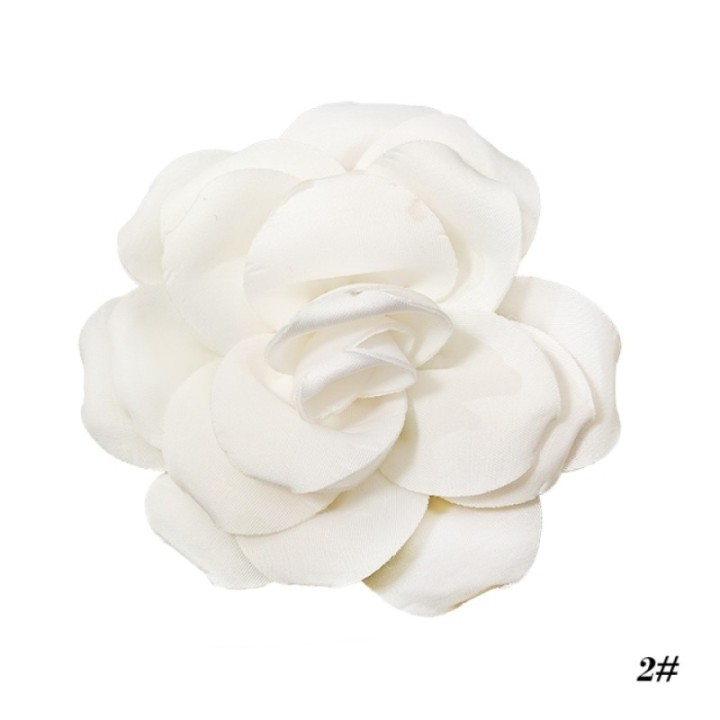 2 in 1 Spilla-Fermaglio Camelia Bianca Tessuta