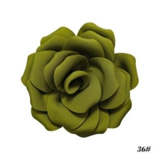 2 in 1 Spilla-Fermaglio Camelia Verde Oliva Tessuta