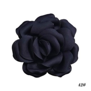 2 in 1 Spilla-Fermaglio Camelia Blu Scura Tessuta