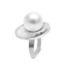 Anello Bijoux Argentato Regolabile con Perla