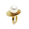 Anello Bijoux Dorato Regolabile con Perla