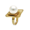 Anello Bijoux Dorato Regolabile con Perla