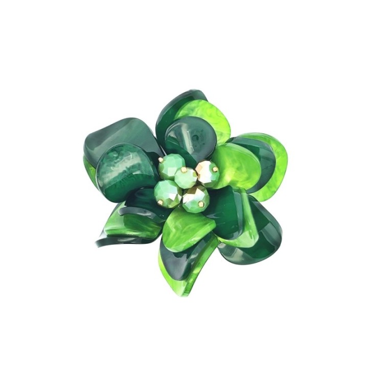 Spilla Bijoux Fiore Resina Verde