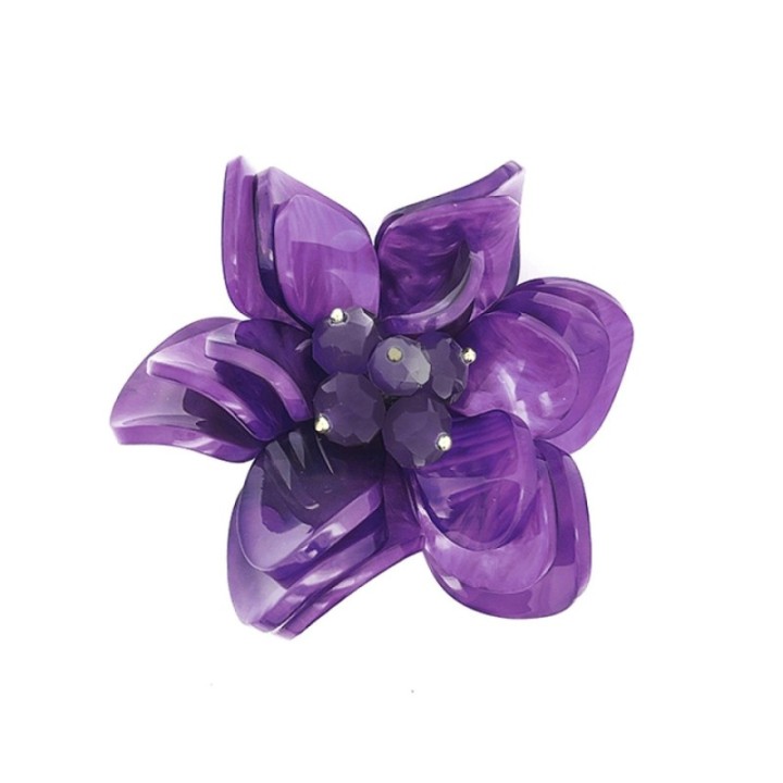 Spilla Bijoux Fiore Resina Viola