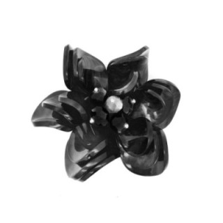 Spilla Bijoux Fiore Resina Nero