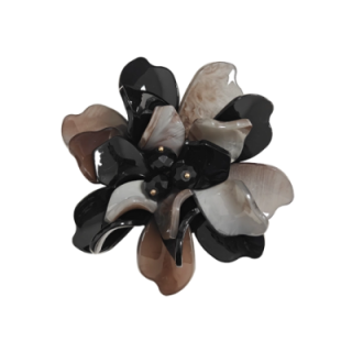 Spilla Bijoux Uva in Fiore Grigio-Nero