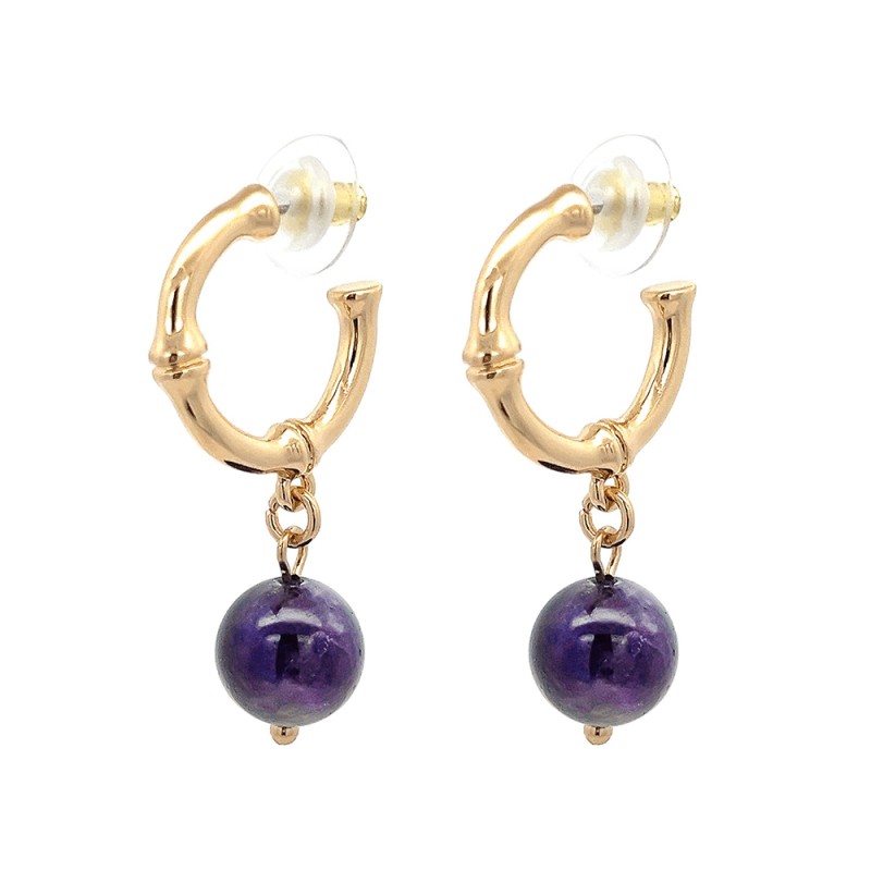 Cerchio-Pendenti Bijoux con Pietra Viola