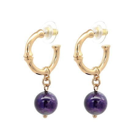 Cerchio-Pendenti Bijoux con Pietra Viola