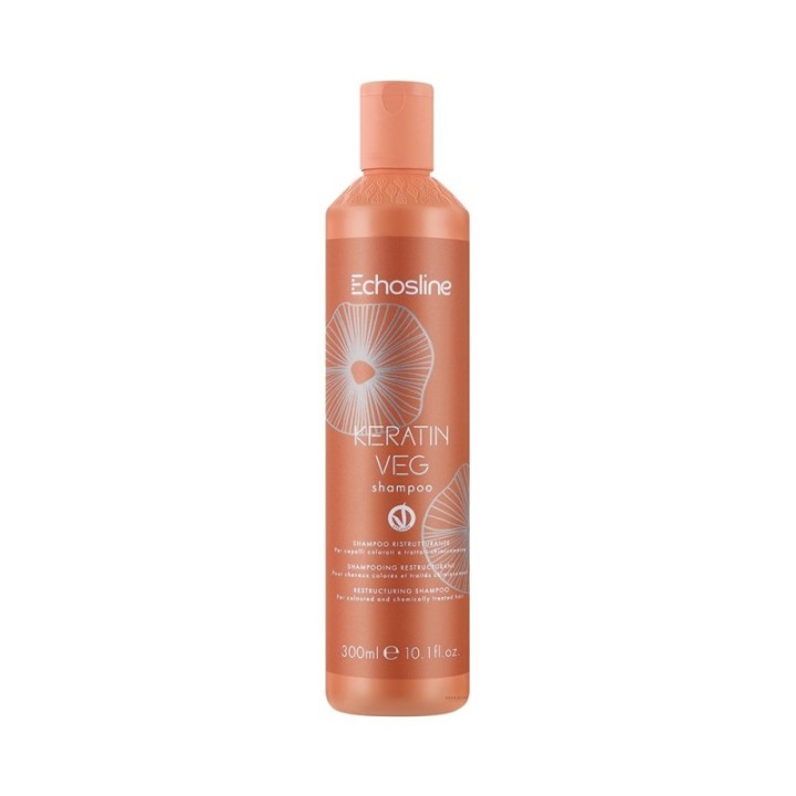 Shampoo Ristrutturante Capelli Colorati-Trattati Chimicamente KERATIN VEG [Combo] by Echosline