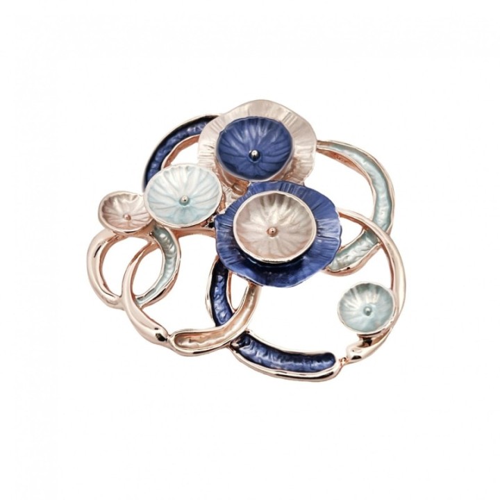 Spilla Bijoux Fiori di Loto Blu