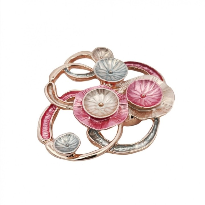 Spilla Bijoux Fiori di Loto Rosa