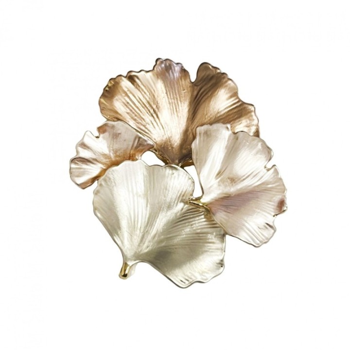 Spilla Bijoux Shell di Foglie Beige