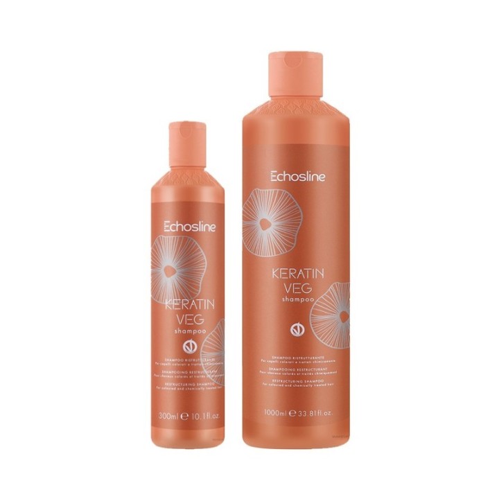 Shampoo Ristrutturante Capelli Colorati-Trattati Chimicamente KERATIN VEG [Combo] by Echosline