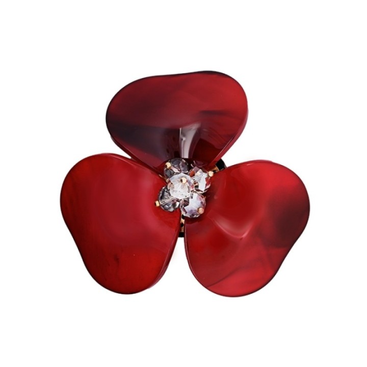 Spilla Resina Trifoglio Rosso