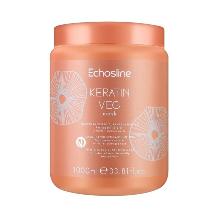 Maschera Ristrutturante Capelli Colorati-Trattati Chimicamente KERATIN VEG [1Litro] by Echosline