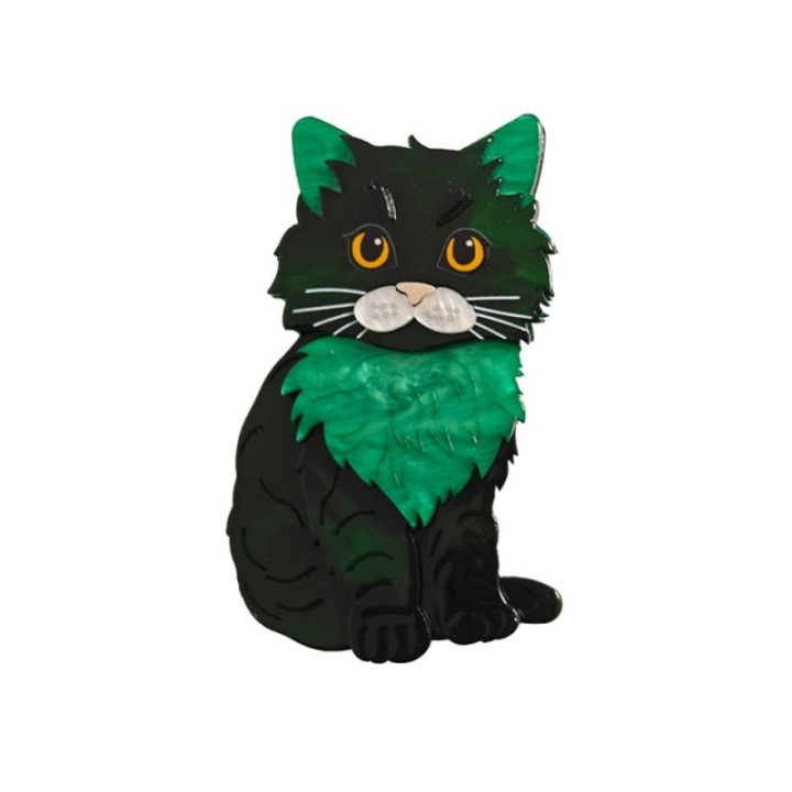 Spilla Resina Gattino Tigro Verde