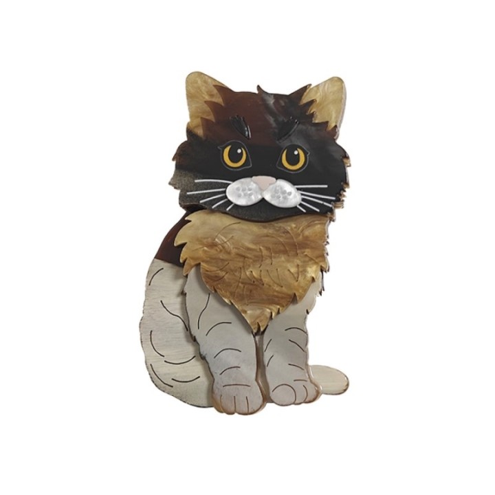 Spilla Resina Gattino Tigro Marroncino