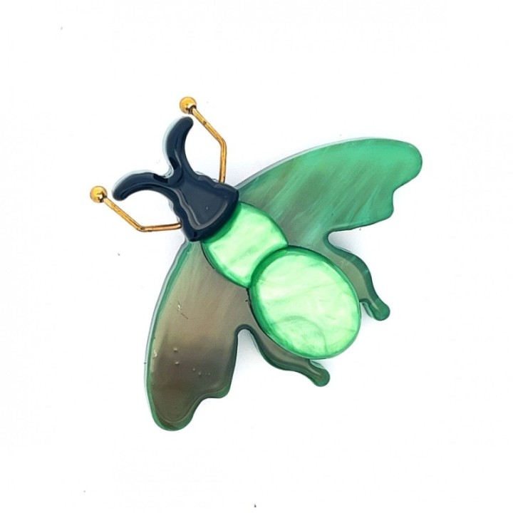 Spilla Resina Ape Sicula Verde