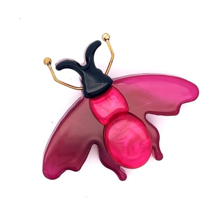 Spilla Resina Ape Sicula Fucsia