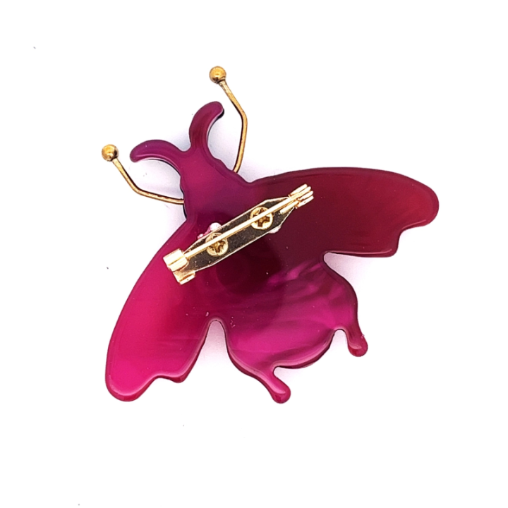 Spilla Resina Ape Sicula Fucsia