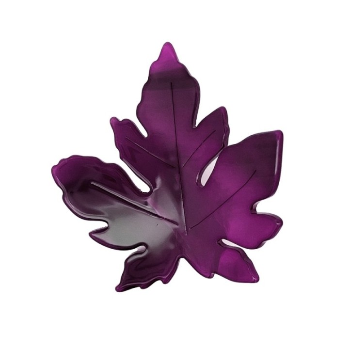 Spilla Resina Foglia d'Acero Viola