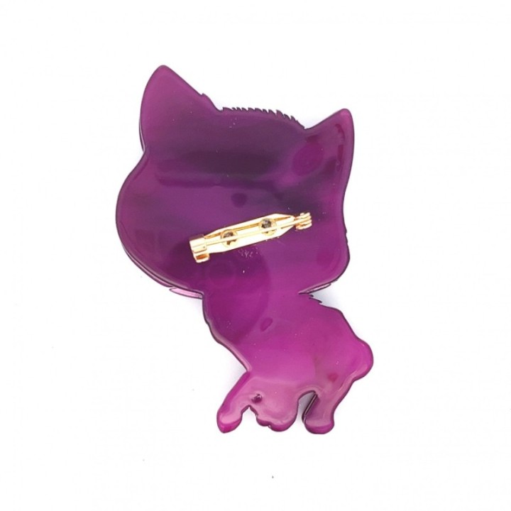 Spilla Resina Gattina Birba Fucsia