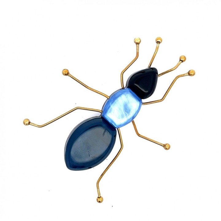 Spilla Resina Big Bug Bluceleste