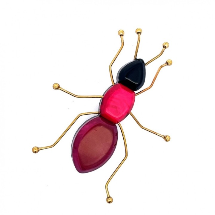 Spilla Resina Big Bug Fucsia