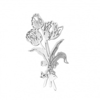 Spilla Bouquet Acciaio Argentato