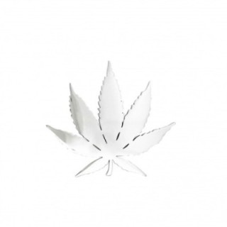 Spilla Foglia di Marjuana Acciaio Argentato