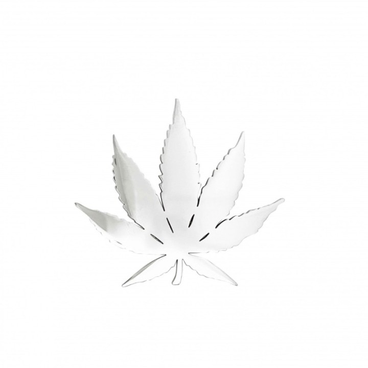 Spilla Foglia di Marjuana Acciaio Argentato