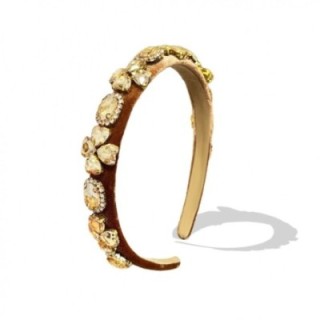 Cerchietto Marrone con Zirconi Champagne