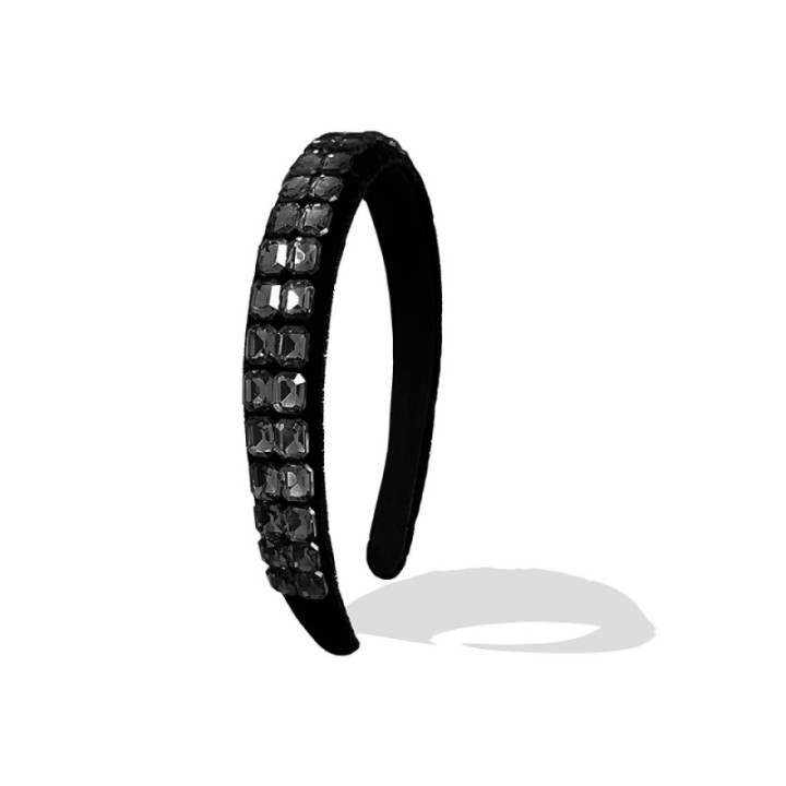 Cerchietto Total Black con Cristalli Neri