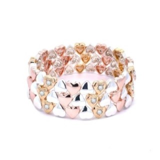 Bracciale Bijoux Elastico Cuoricini Tricolore VCE