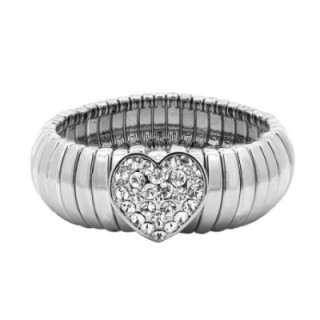 Bracciale Bijoux Elastico Argentato con Cuore