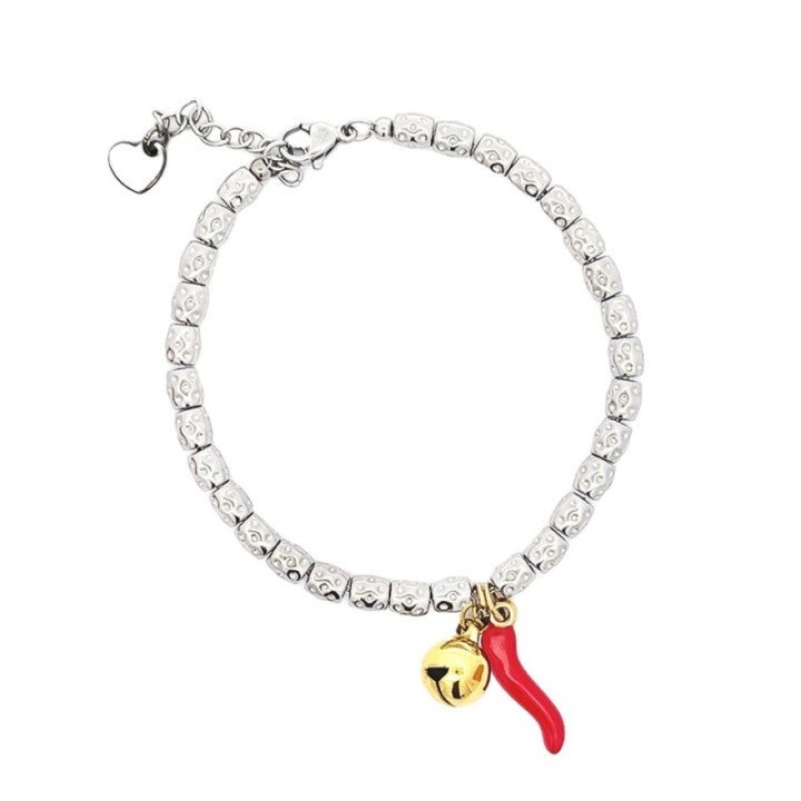 Braccialetto Pepita Acciaio con Pendoli