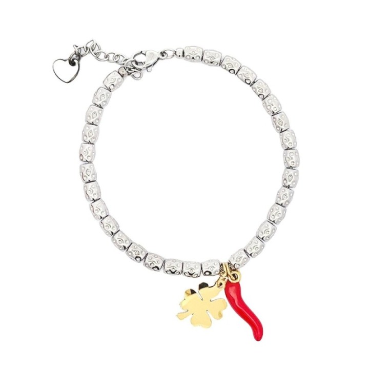 Braccialetto Pepita Acciaio con Pendoli