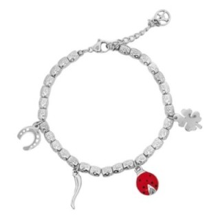Braccialetto Pepita Giro-Charms Acciaio