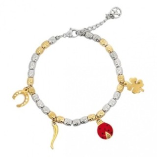 Braccialetto Pepita Giro-Charms Acciaio Bicolore