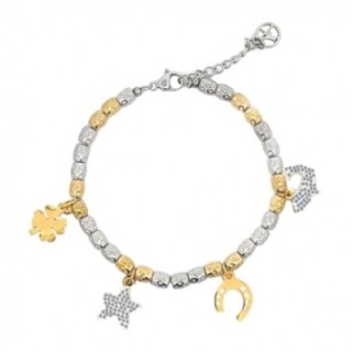Braccialetto Pepita Giro-Charms Acciaio Bicolore