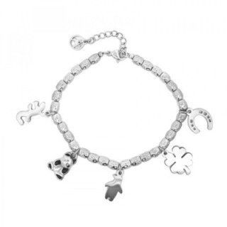 Braccialetto Pepita Giro-Charms Acciaio
