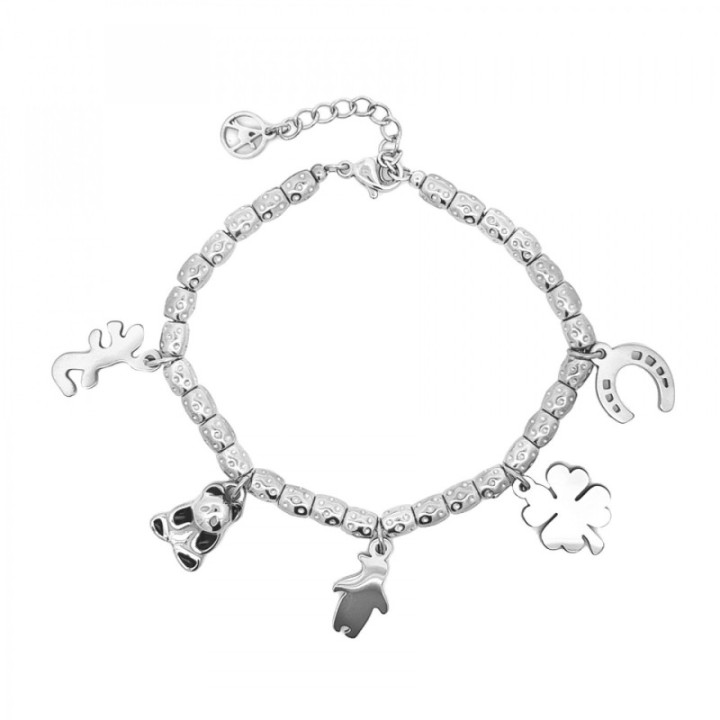 Braccialetto Pepita Giro-Charms Acciaio